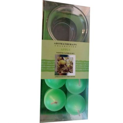 Pack of 6 Apple Votive Scented Candles With one ca
